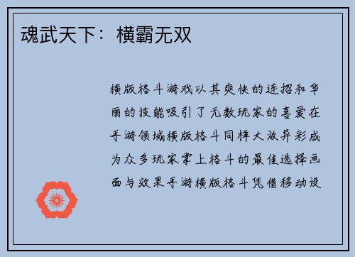 魂武天下：横霸无双